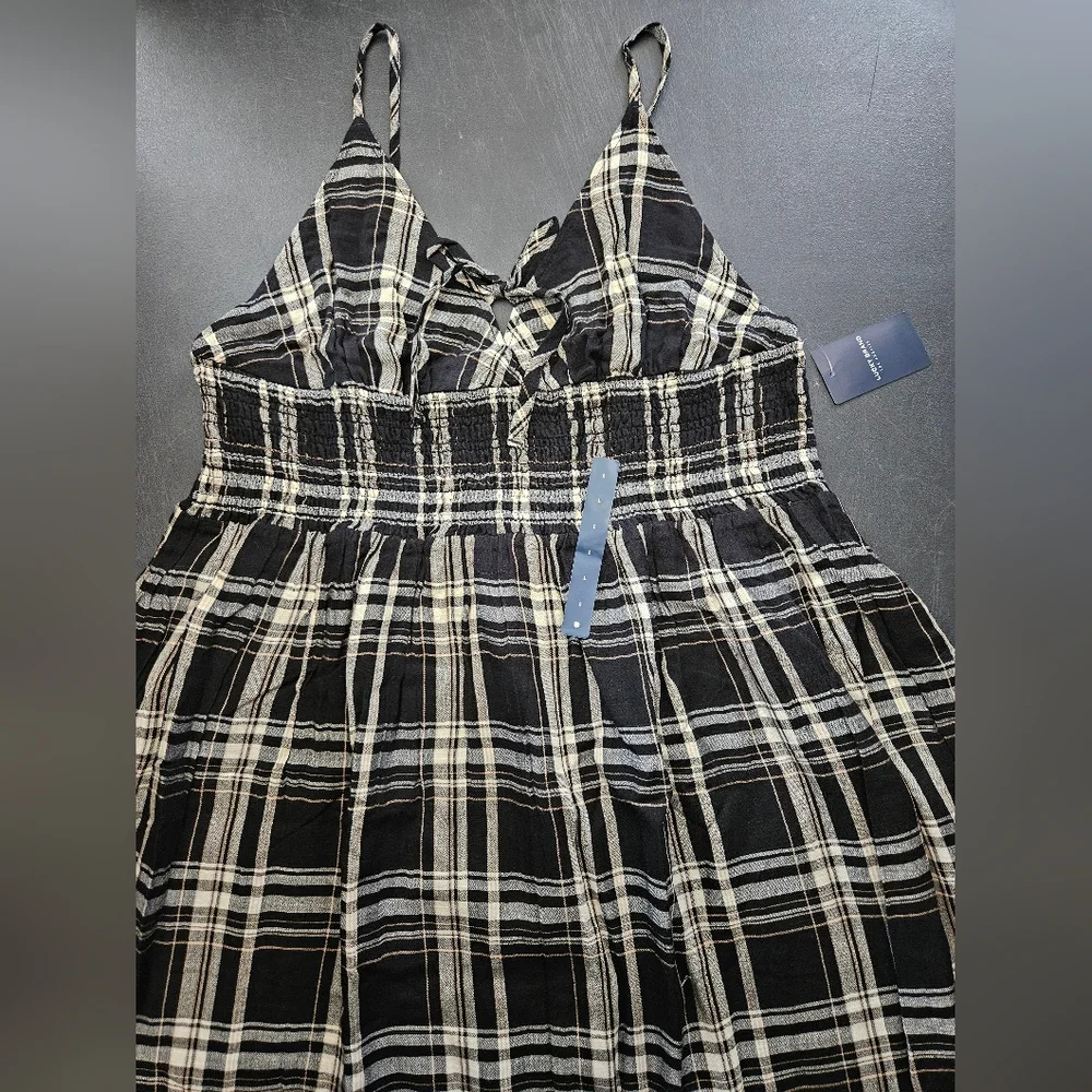 NWT - Lucky Brand Cotton/Modal Fully Lined Smocked Waist Midi Dress - Size L - Picture 9 of 16